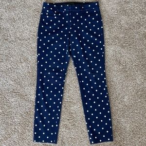 BANANA REPUBLIC - Sloan Pants - Size 2 - Denim like Navy and White Dots